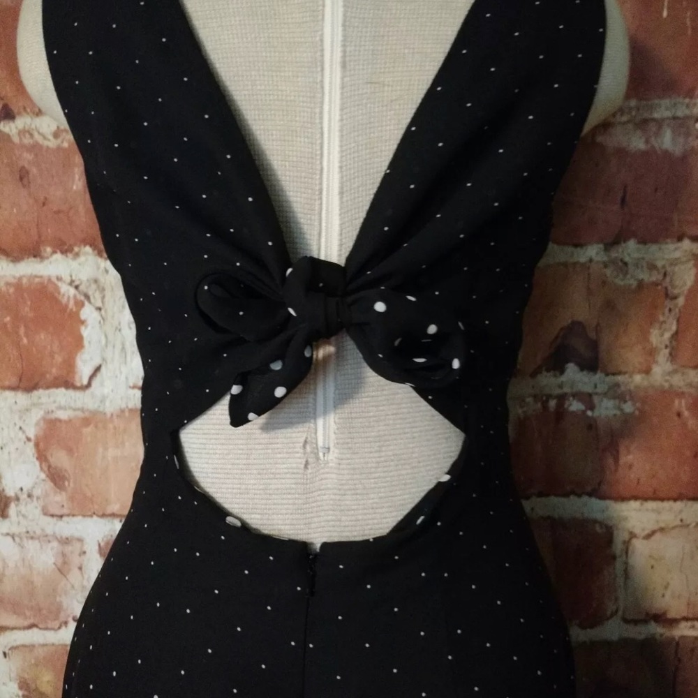 Maggy London black and white polka dot dress. - Picture 6 of 8